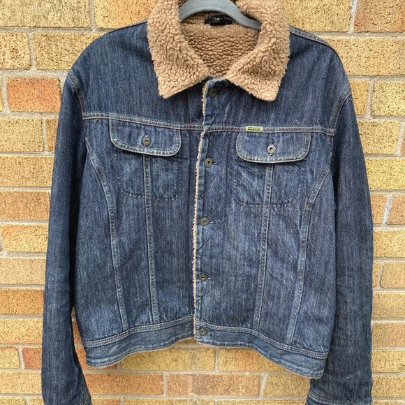 Vintage 2002 Diesel Gregg Fur Sherpa Jacket XL Blue - Picture 6 of 14